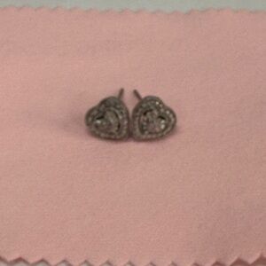 Silver Heart Stud Earrings